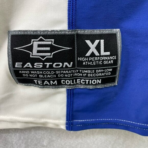 Easton Power Surge Shirt Men Sz XL White Blue Colorblock High Performance Fitted - Picture 11 of 13